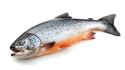 Fresh Salmon Isolated on White Background