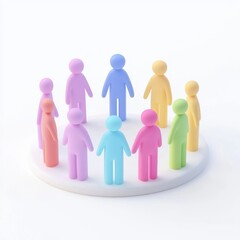 Colorful Human Figures in a Circle Representing Diversity and Inclusion