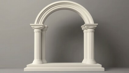 Naklejka premium Elegant Archway with Classical Columns and Minimalist Background