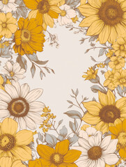 ひまわり　フレーム　イラスト