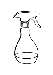 illustration d'un vaporisateur - dessin à la main en noir et blanc