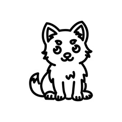 dog icon vector, line style icon