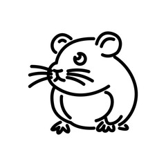 hamster icon vector, line style icon