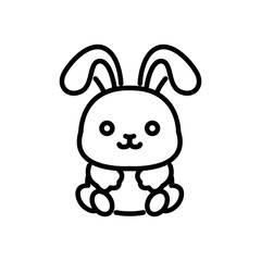 rabbit icon vector, line style icon