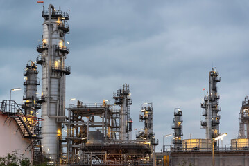 Fototapeta premium Oil refinery industry - factory - petrochemical plant