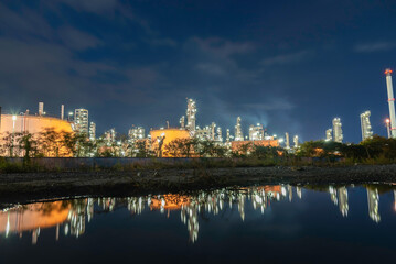Naklejka premium Oil refinery industry - factory - petrochemical plant