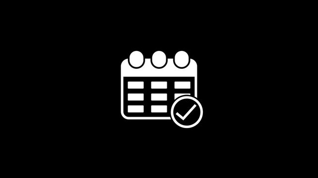 Abstract moving calendar icon animation with check mark icon,Date counting calendar. Ripped paper calendar to change the moments in the month.