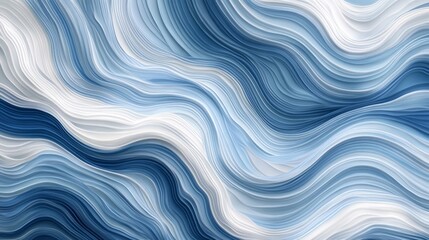 118.A seamless marine-themed wave pattern, with curving, soft lines representing ocean waves in a palette of blues and whites. The fluidity and symmetry of the design make it ideal for beach-related