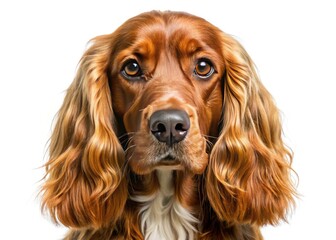 English Cocker Spaniel Portrait, White Background, Dog Photography, Canine Image, Purebred Dog