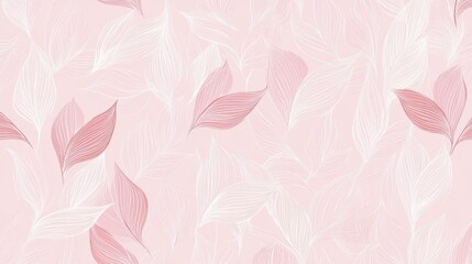 12.A soft, pastel-colored tropical foliage pattern in pink blush hues, featuring elegant palm leaves in clean line art. This abstract, seamless design is perfect for fashion, textiles, or wallpaper,