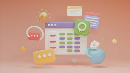 A Playful Pastel World Of Online Organization And Scheduling, Joyfully Representing Efficient Task Management With A Lighthearted Design