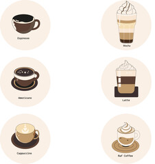 Coffee Drinks Vector Icons