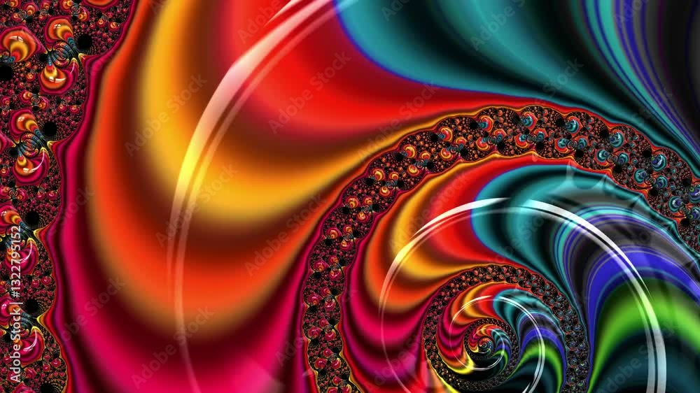 Aufkleber A mesmerizing fractal spiral with vivid swirling colors, creating a hypnotic and psychedelic abstract pattern.