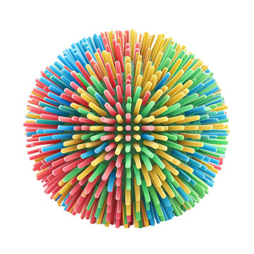 Colorful Spike Isolated on Transparent Background