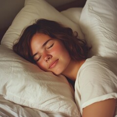 Peaceful Slumber: A Woman Asleep in Bed