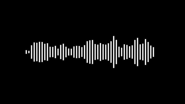 Abstract music waves oscillation. Futuristic sound wave visualization. wave form Audio. Isolated on transparent background. Digital interface element. Seamless loop