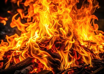Fiery Inferno: Dramatic Dark Contrast Flame Photography