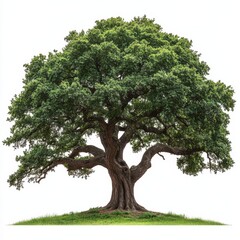 Fototapeta premium Majestic Oak Tree with Sprawling Limbs in Vibrant Landscape