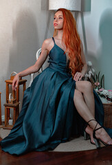 young woman in a dress