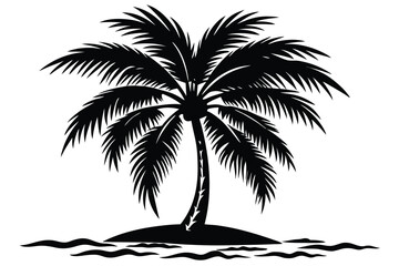 set of palm trees. palm vector. beach. palm logo. palm silhouette. sea. coconut trees. coconut trees vector 