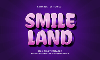 Fototapeta premium smile land editable text effect with a game and kids text style