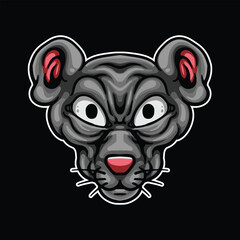 Mouse head cartoon vector illustration