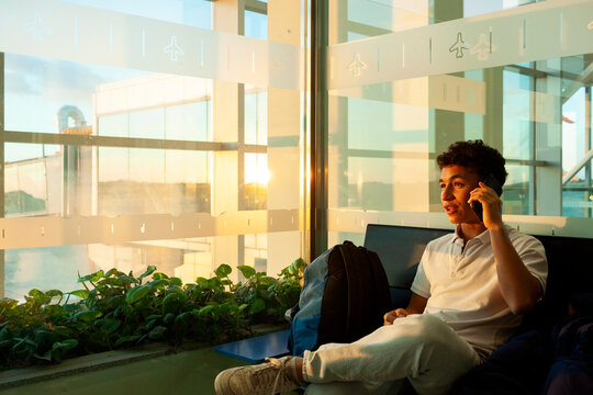 Teenager  engaged in a phone conversation 