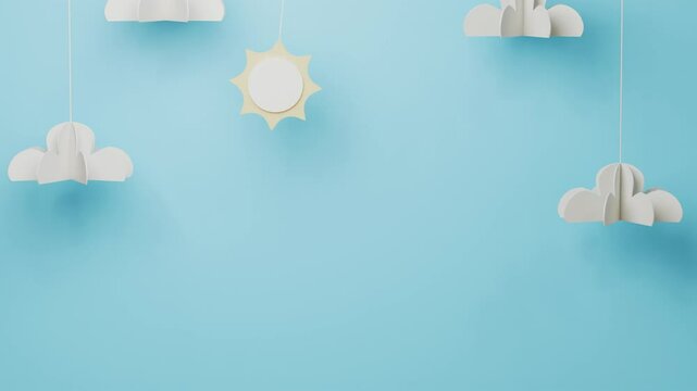 kid background with cloud and sun animation