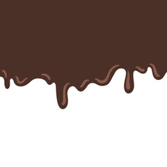 Melted chocolate drip background vector