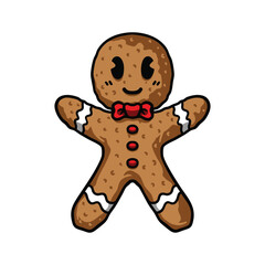 Gingerbread vector cartoon winter icon
