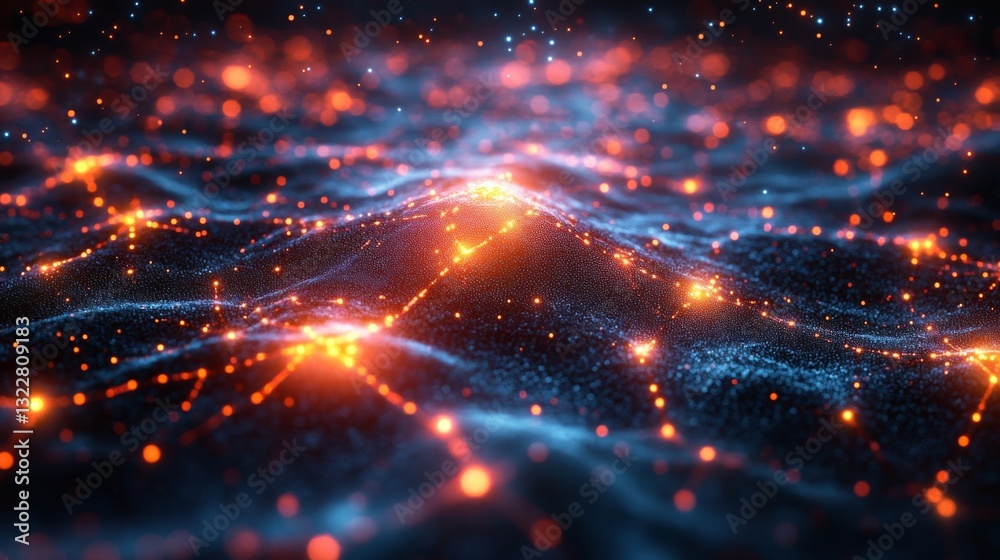 Aufkleber A vivid representation of quantum concepts reveals the intricate relationships of qubits, superposition, and entanglement against a dynamic backdrop.