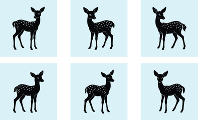 Obraz premium Fawn Silhouette vector