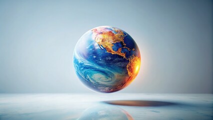 Dynamic Planet Love Freeze Frame: Clean Flat Lay Stock Photo