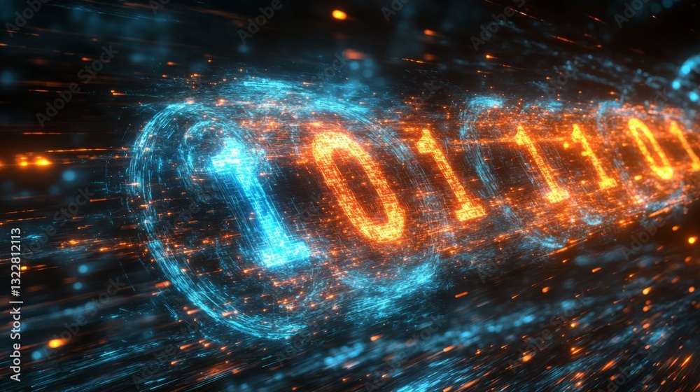 Leinwandbilder visual representation of quantum computing concepts like qubits and superposition. bits transform in