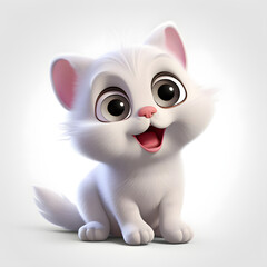 Obraz premium Digital technology 3D cute cat icon