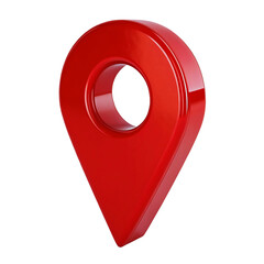 3D Red Glossy Map Pointer Icon Location Marker Navigation Pin
