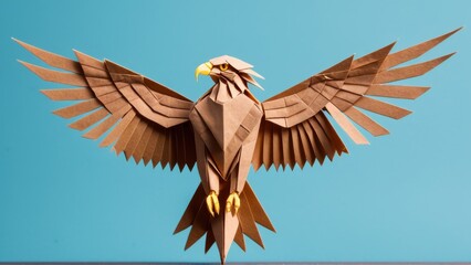  a stunning representation of an origami eagle soaring with elegance