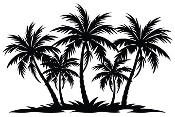 Silhouette of palm trees at the beach
