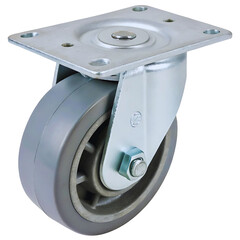 Heavy Duty Swivel Caster Wheel with Metal Plate, Industrial Equipment, Grey Rubber
