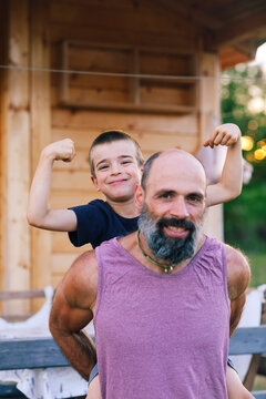 Son Looking Up to His Father as a Role Model