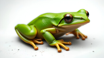 Obraz premium Green tree frog isolated on white