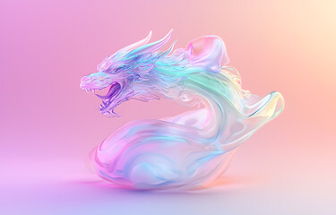 Fototapeta premium Majestic dragon illustration fantasy realm digital art ethereal environment vibrant colors mythical concept