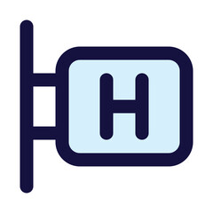 hotel sign icon for illustration