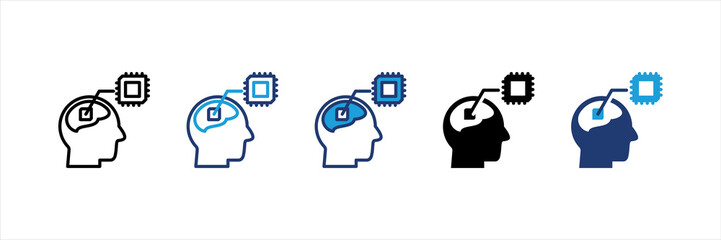 Neural Implant Multi Style Icon Set