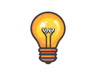 Illuminated lightbulb, simple illustration, idea concept, graphic design, stock photo