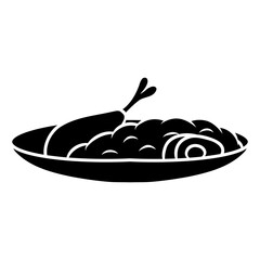 vector illustration of a plate with food