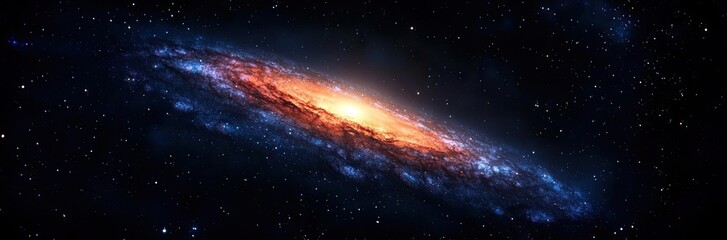 Fototapeta premium Dark sky idea. Stunning view of a galaxy showcasing vibrant colors and cosmic beauty.