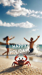 Happy Holiday Travel, Relax by the Sea, Smile and Play in Your Weekend Getaway.