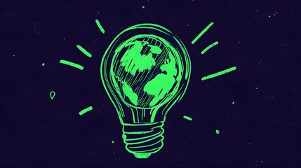 Illuminating the Sustainable Future A Glowing Earth Within an Innovative Lightbulb