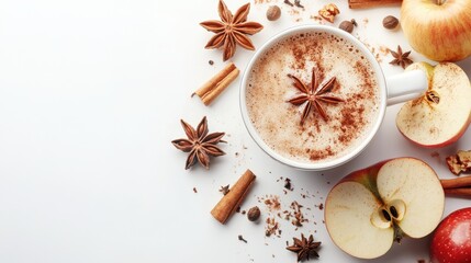 Fototapeta premium Flavorful apple cinnamon drink tea infusion